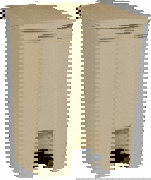 Legacy Step-On Receptacle, 18 gal, Polyethylene, Beige